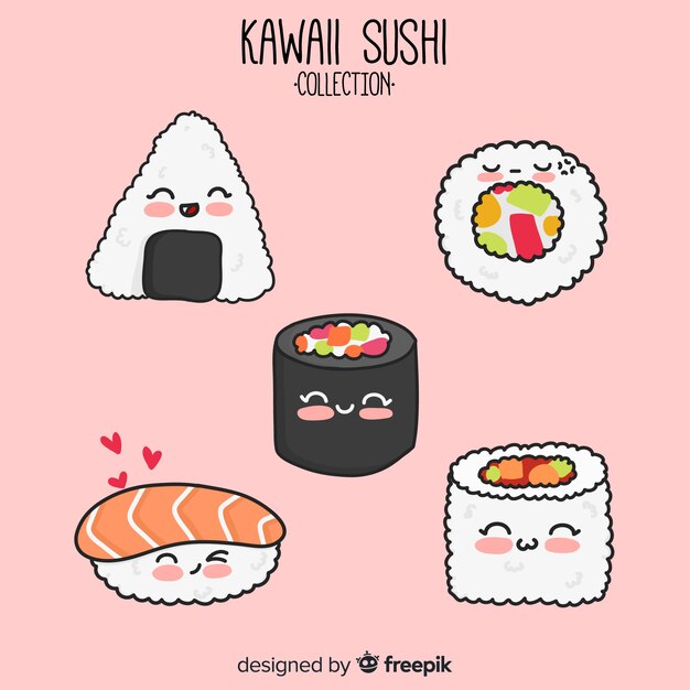Colección de sushi kawaii