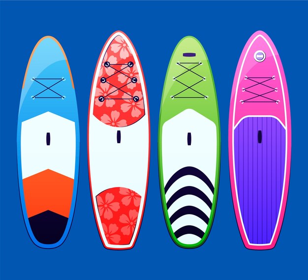 Colección tablas sup dibujadas a mano