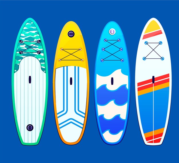 Colección tablas sup dibujadas a mano