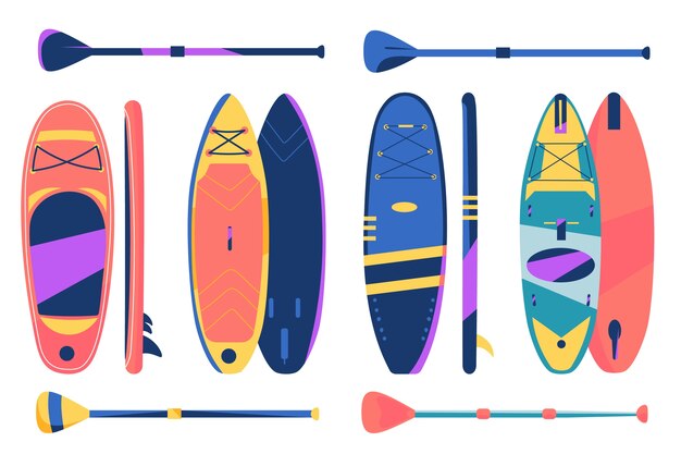 Colección tablas sup dibujadas a mano