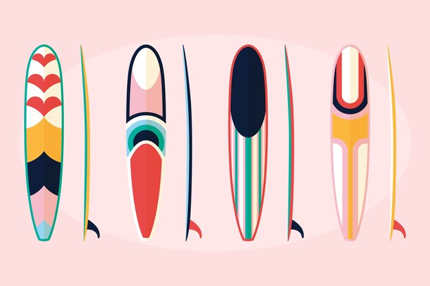 Colección de tablas sup de diseño plano