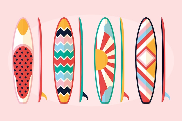Colección de tablas sup de diseño plano