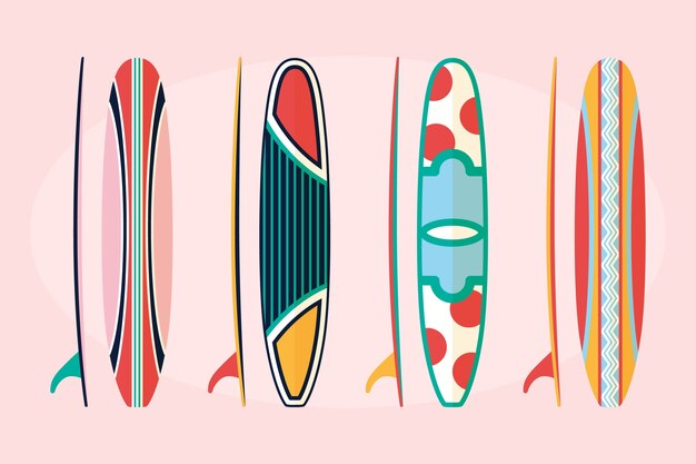 Colección de tablas sup de diseño plano
