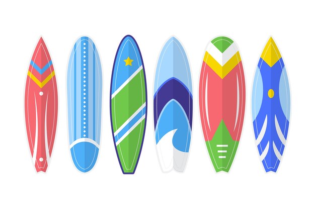 Colección de tablas sup planas deportivas de verano