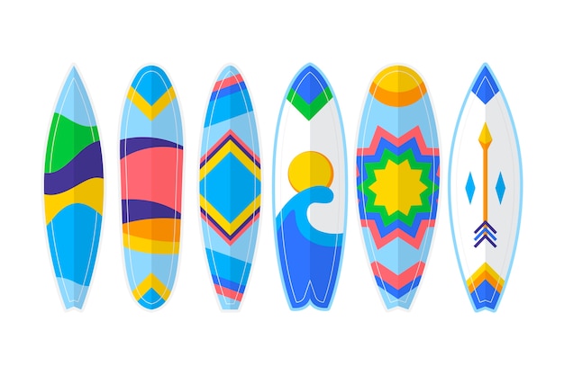 Colección de tablas sup planas deportivas de verano