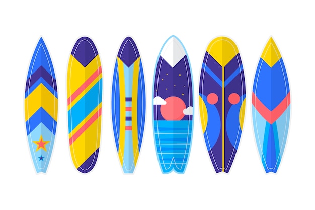 Colección de tablas sup planas deportivas de verano