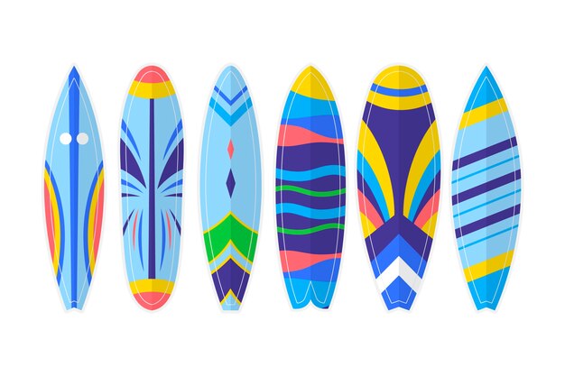 Colección de tablas sup planas deportivas de verano