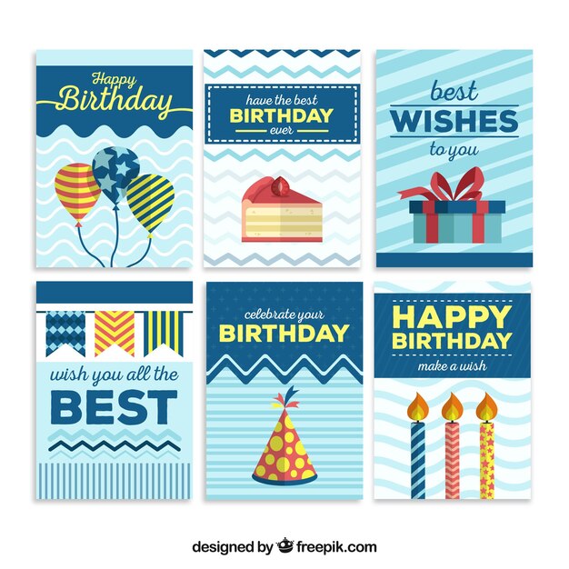 Colección de tarjeta de cumpleaños feliz