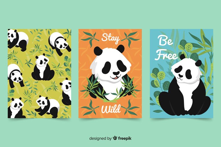 Vector gratuito colección de tarjetas de animales salvajes
