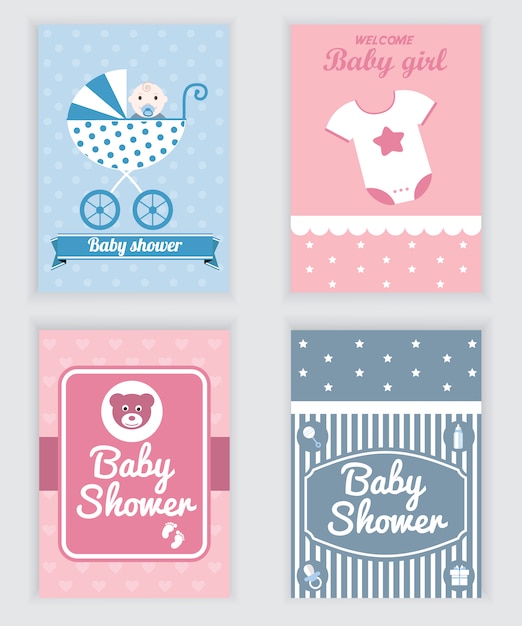 Colección de tarjetas de baby shower