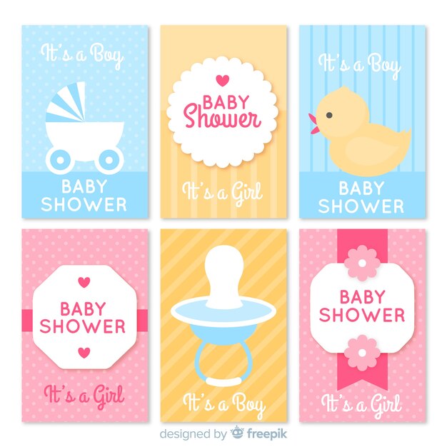 Colección de tarjetas de baby shower
