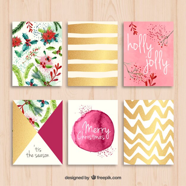 Colección de tarjetas bonitas de navidad