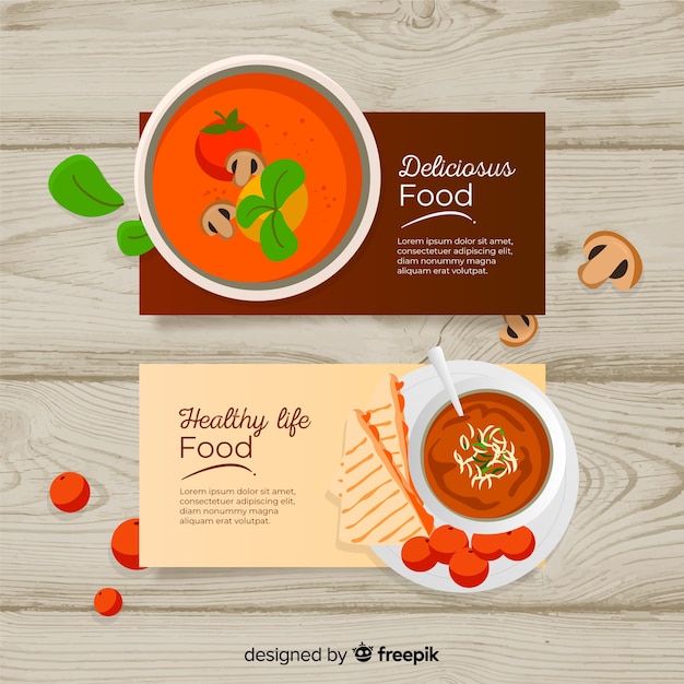 Vector gratuito colección de tarjetas de comida