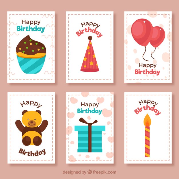 Colección de tarjetas de cumpleaños