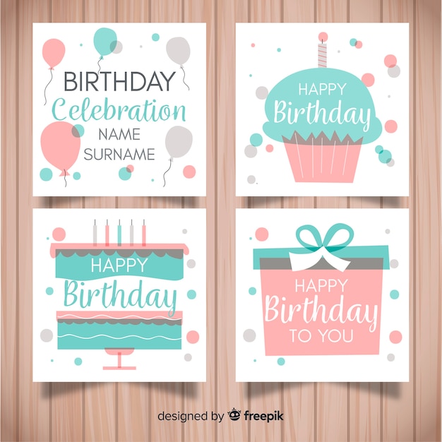 Colección de tarjetas de cumpleaños