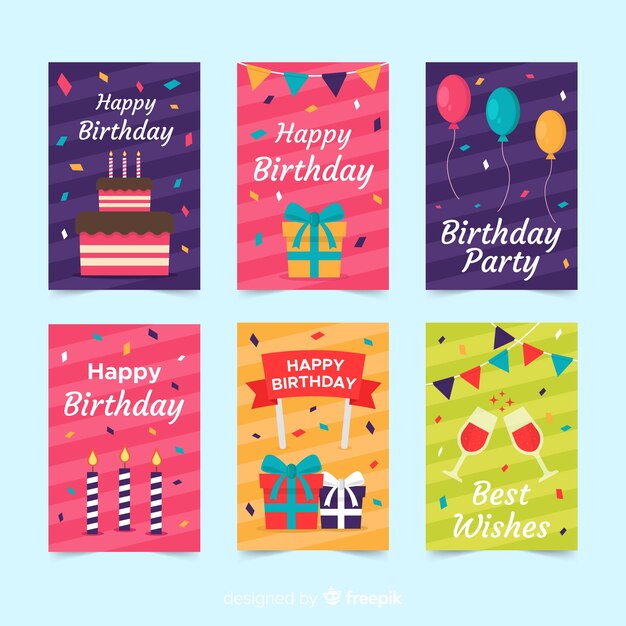 Colección de tarjetas de cumpleaños