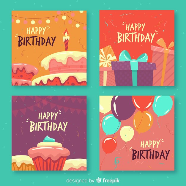Colección de tarjetas de cumpleaños