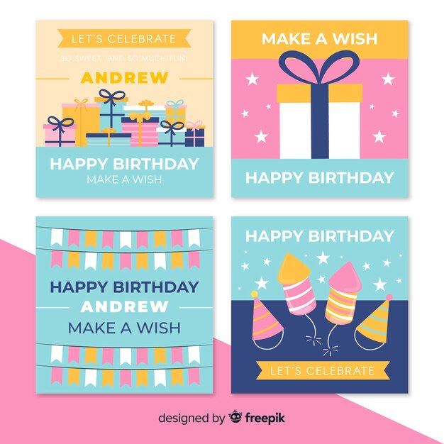 Colección de tarjetas de cumpleaños