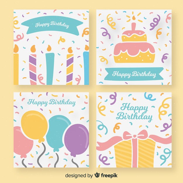 Colección de tarjetas de cumpleaños
