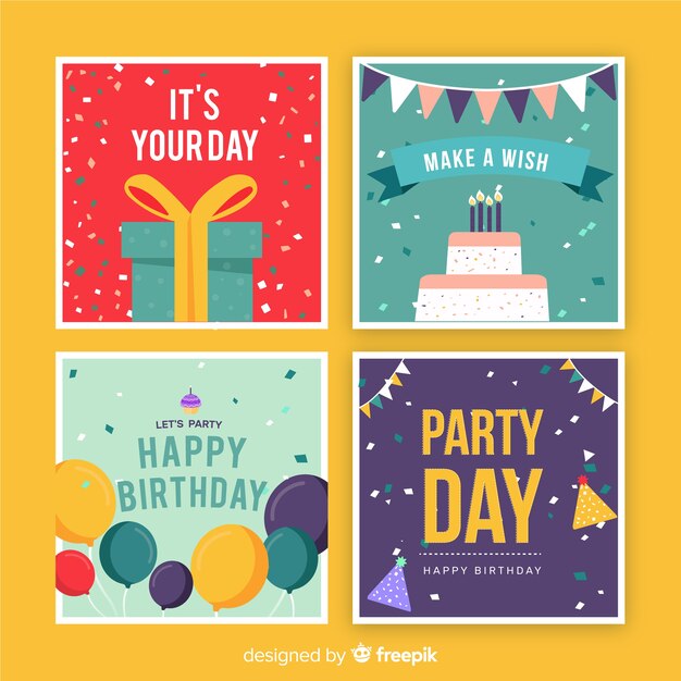 Colección de tarjetas de cumpleaños