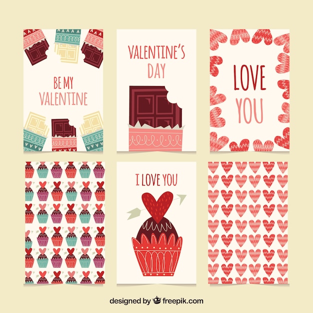 Vector gratuito colección de tarjetas para el día de san valentin