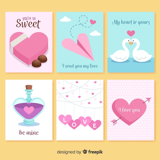 Colección tarjetas día de san valentín