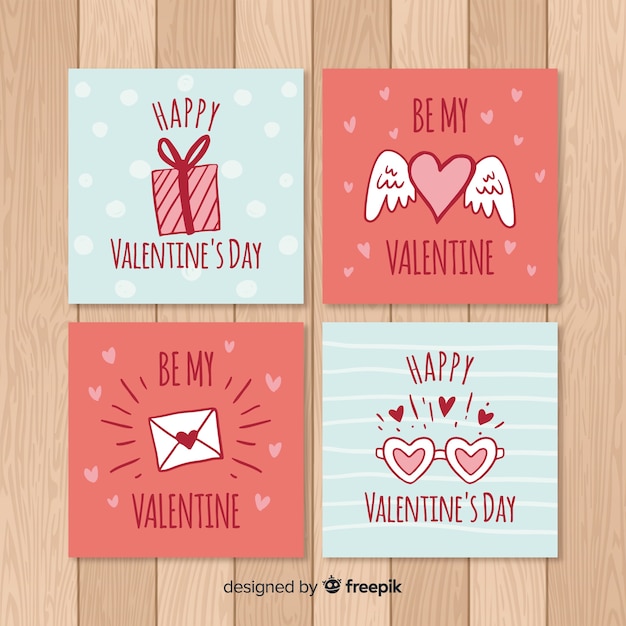 Colección tarjetas día de san valentín