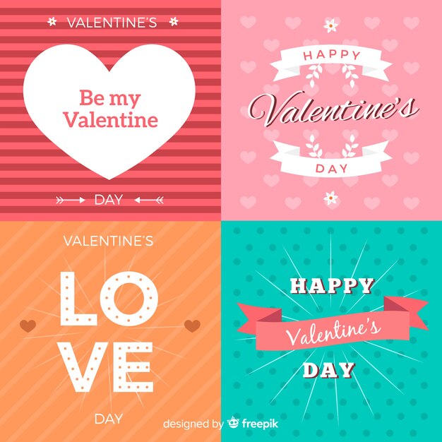 Colección de tarjetas del día de san valentin