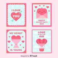 Vector gratuito colección tarjetas elementos día de san valentín