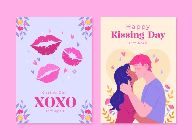 Vector gratuito colección de tarjetas de felicitación para el día internacional del beso