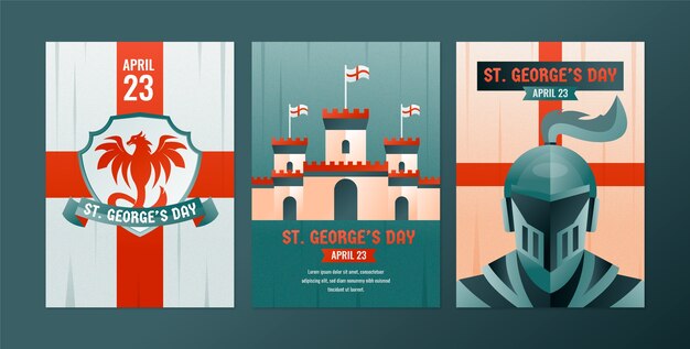 Colección de tarjetas de felicitación para el día de San Jorge