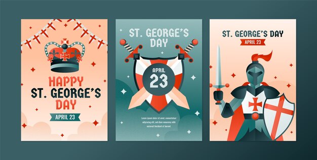 Colección de tarjetas de felicitación para el día de San Jorge