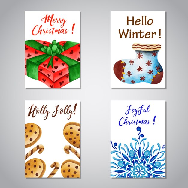 Colección de tarjetas de felicitación navideñas
