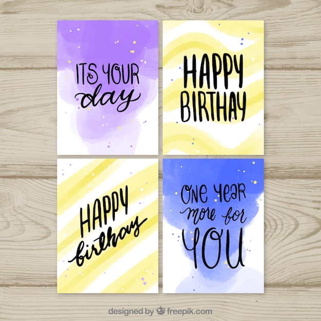 Vector gratuito colección de tarjetas de feliz cumpleaños