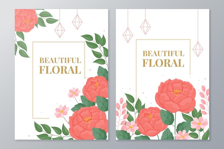 Vector gratuito colección de tarjetas florales