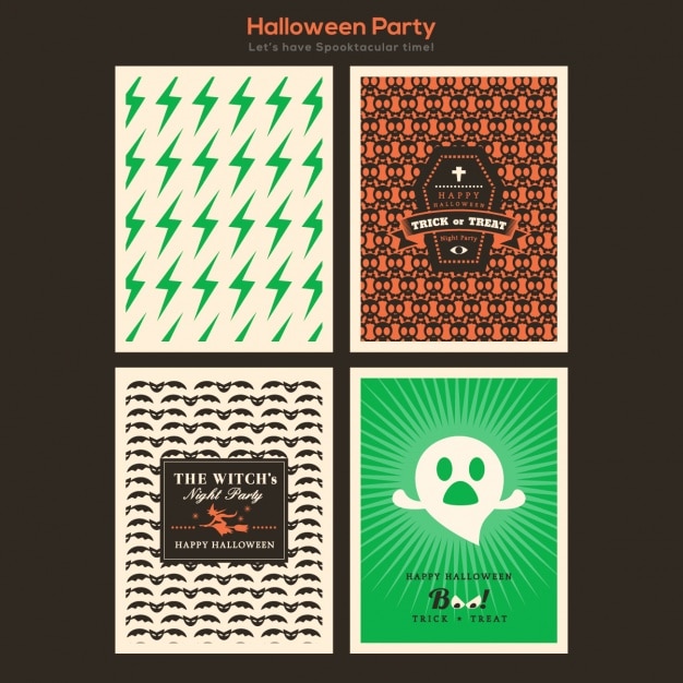 Colección de tarjetas de halloween