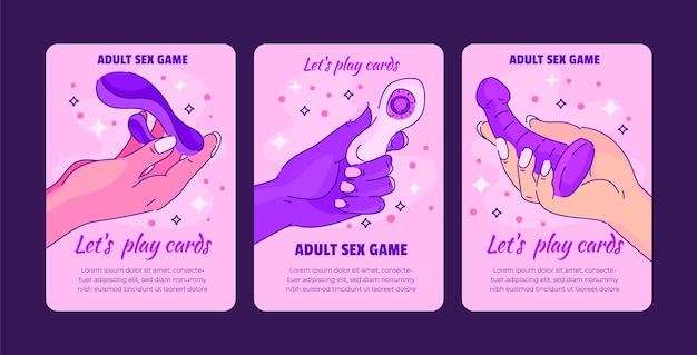 Colección de tarjetas de juguetes sexuales