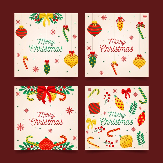Colección de tarjetas de navidad ornamentales