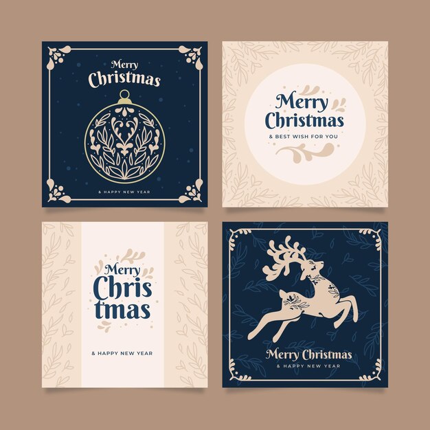 Colección de tarjetas de navidad ornamentales