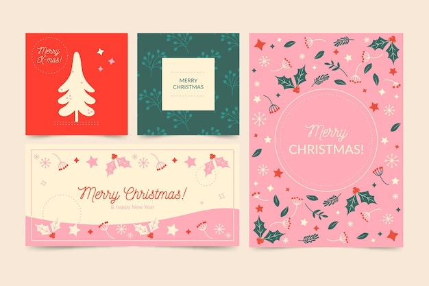Colección de tarjetas de navidad ornamentales