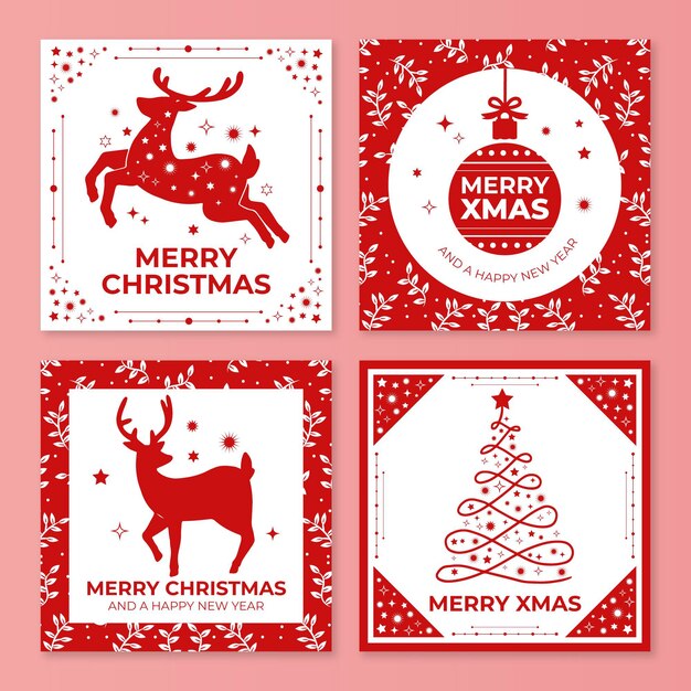 Colección de tarjetas de navidad ornamentales