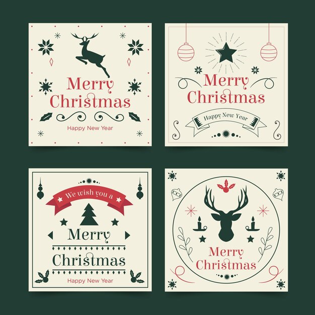 Colección de tarjetas navideñas vintage