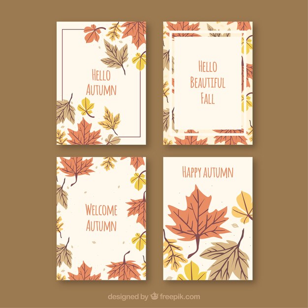Colección de tarjetas de otoño