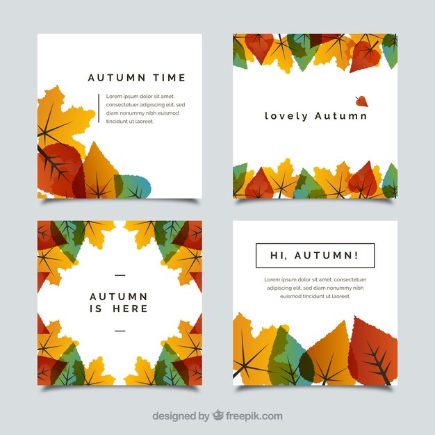 Colección de tarjetas de otoño
