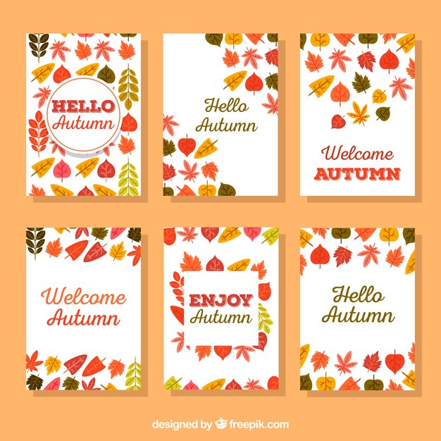 Colección de tarjetas de otoño