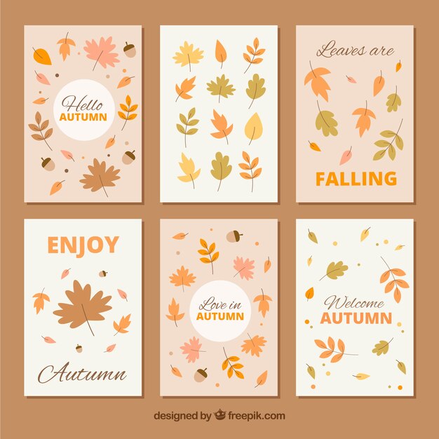 Colección de tarjetas de otoño