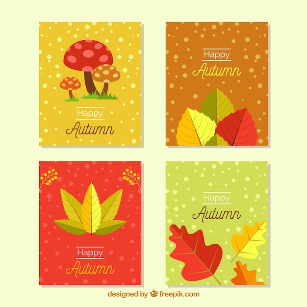 Colección de tarjetas de otoño 