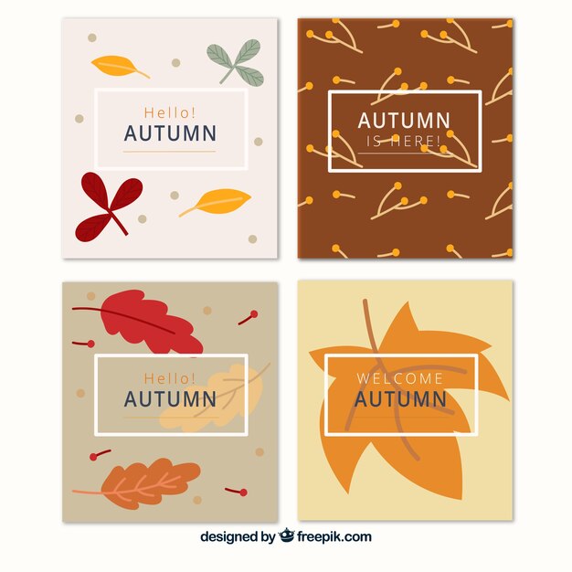 Colección de tarjetas de otoño 