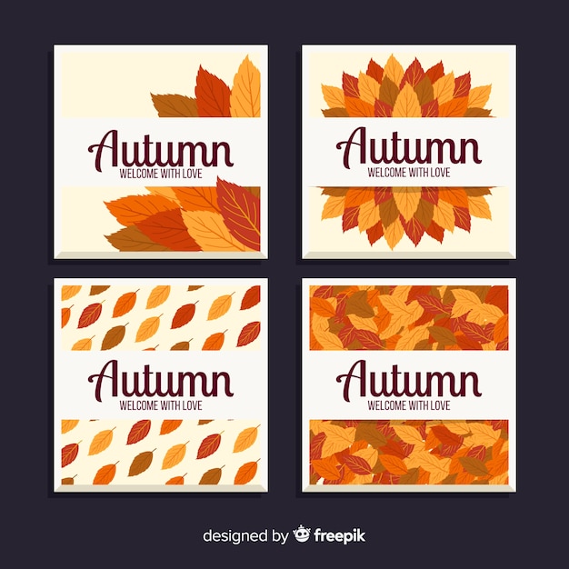 Colección de tarjetas de otoño