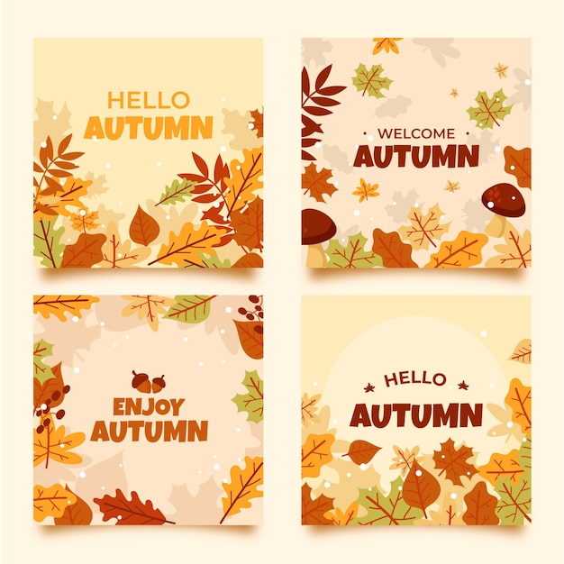 Colección de tarjetas de otoño